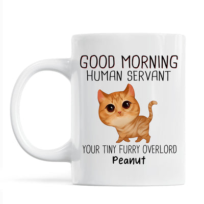 Watercolor Cute Cats Walking Good Morning Cat Human Servant Personalized Mug