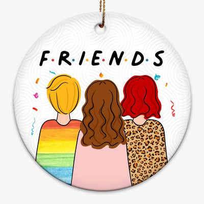 Friends Sisters Besties Illustration Personalized Circle Ornament