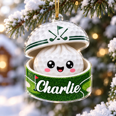 Custom Golf Dumpling Squishy Style - Personalized Acrylic Ornament - Christmas Gift for Son, Daughter, Grandkids