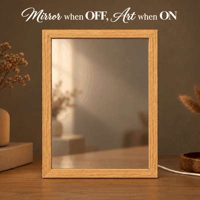 First Mom Now Grandma Custom Birth Month Flower - Personalized Mirror Light Box - Heartfelt Christmas Gift for Mom, Wife, Grandma