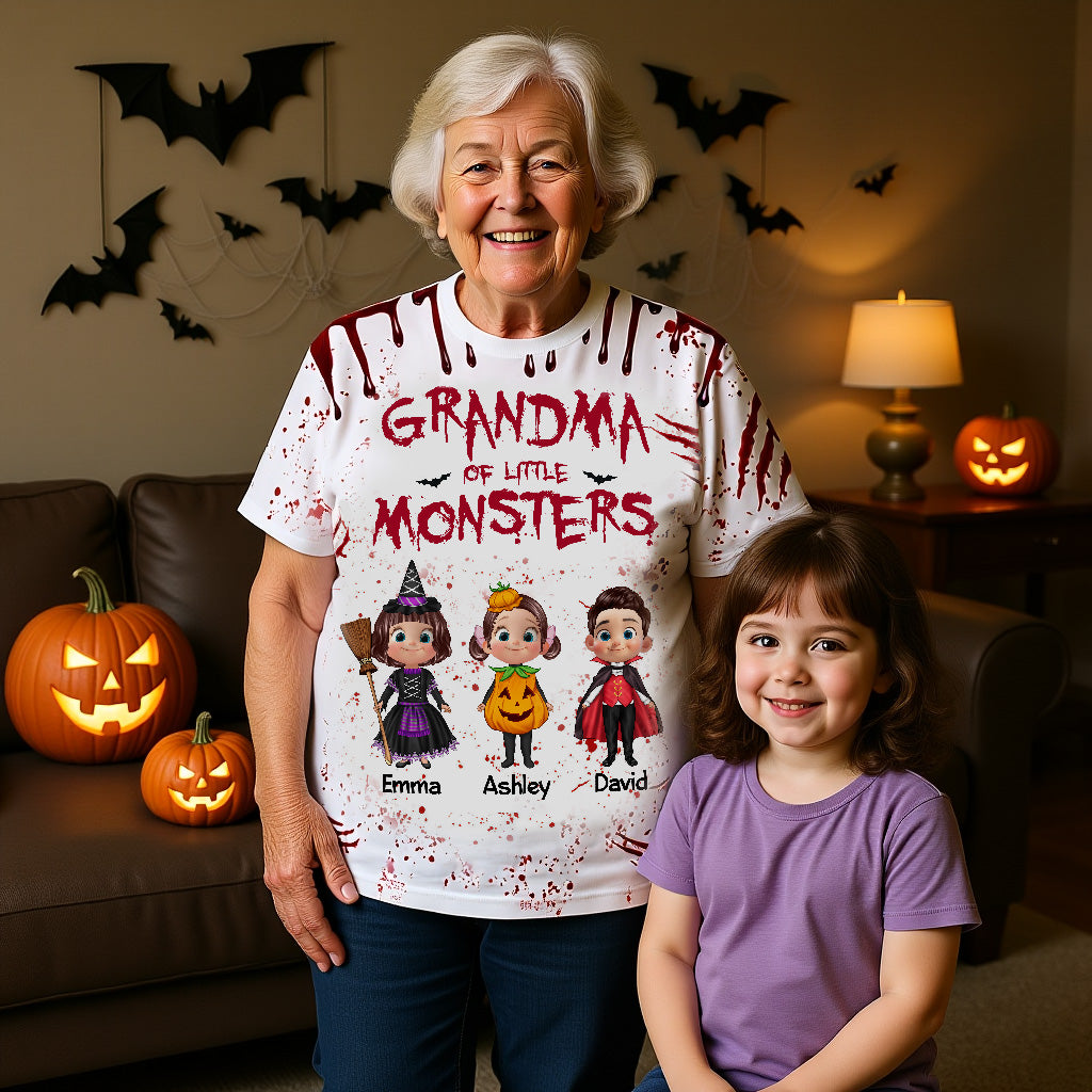 Halloween Grandma Mommy Daddy Grandpa Of The Monsters Cute Kids Personalized Shirt