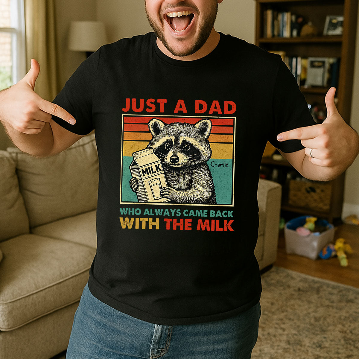 Just A Dad Who Always Came Back With The Milk Funny Shirt, Father's Day Gift