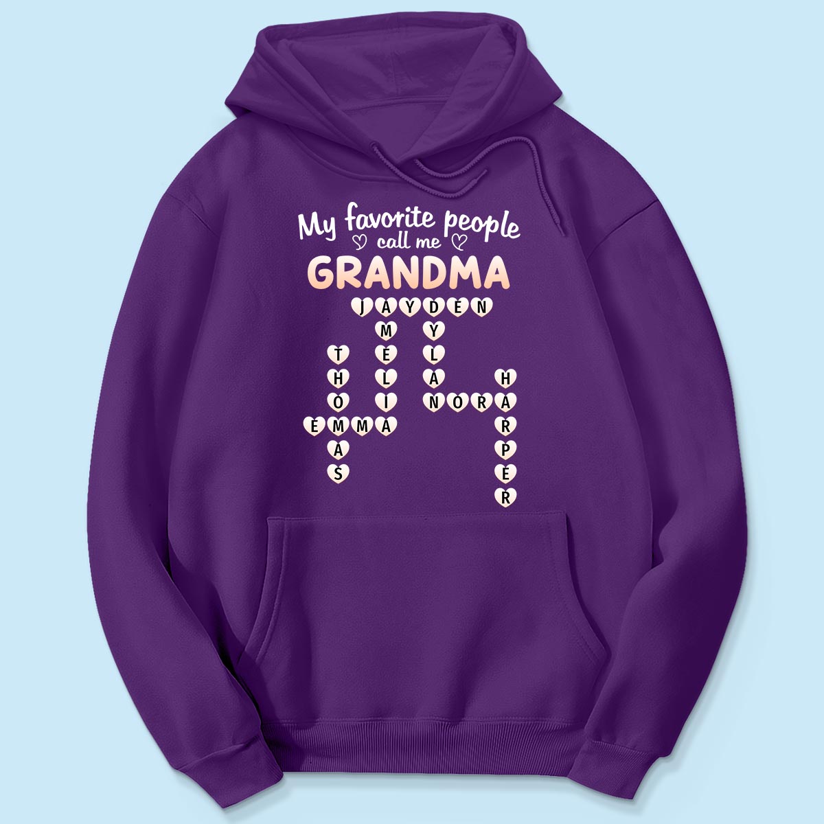 Favorite People Call Me Grandma Crossword Puzzle - Personalized Shirt - Mother's Day Gift For Grandma