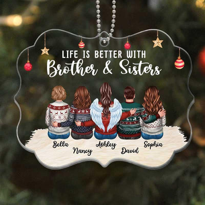 Family Besties Siblings Gift Personalized Christmas Acrylic Ornament