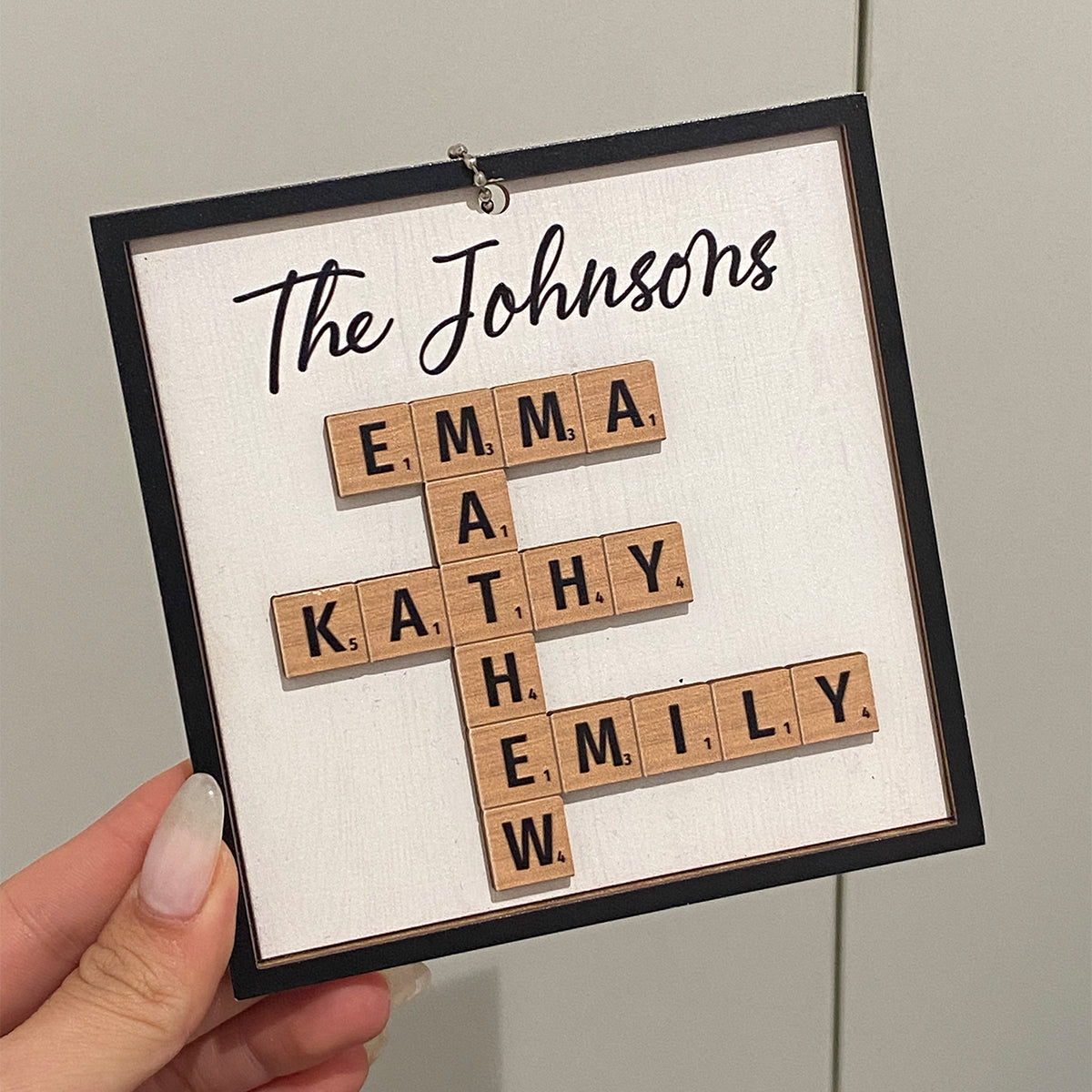 The Family Puzzle Crossword Art Christmas Decor Personalized 2-Layer Wooden Ornament