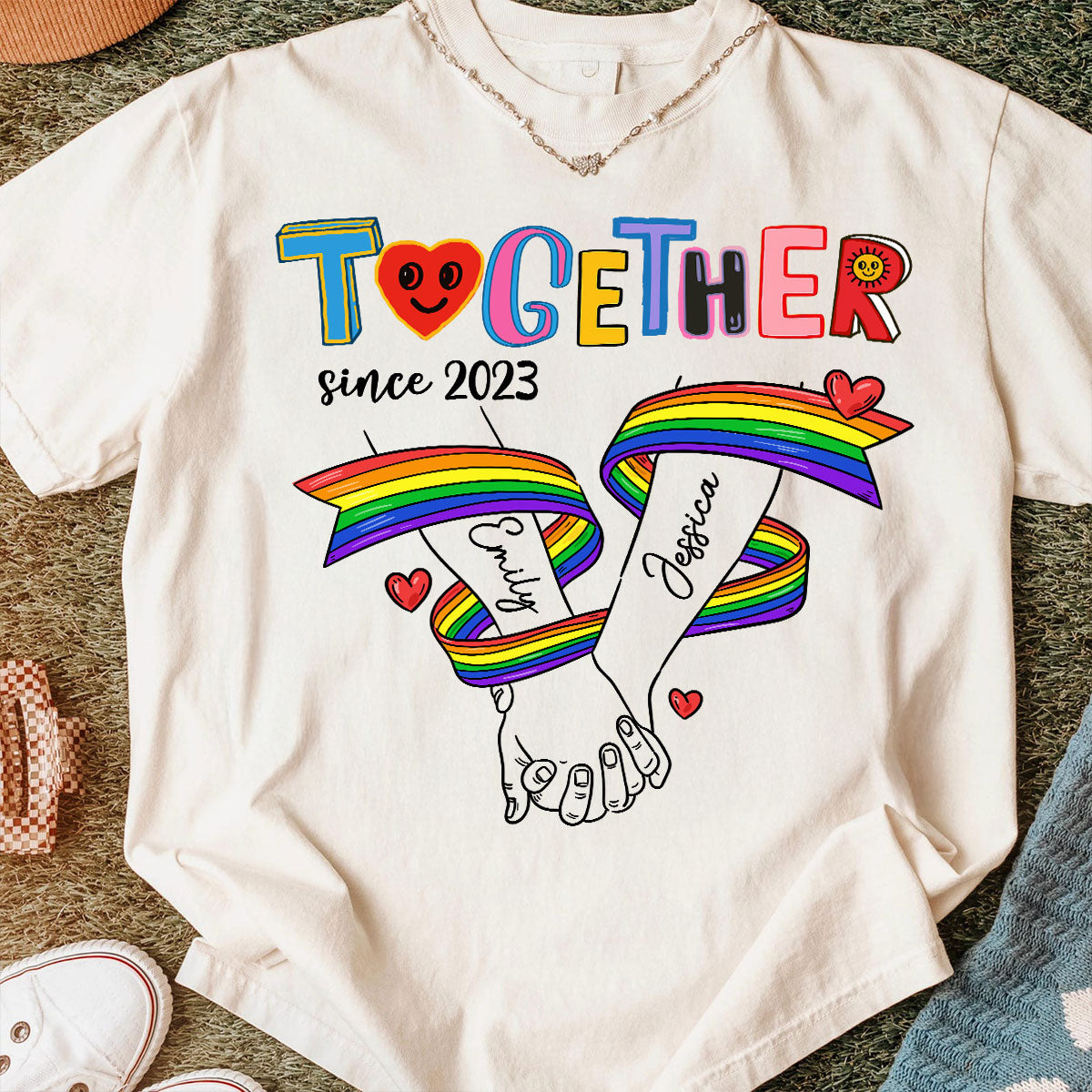Together Since LGBT Couple Hand In Hand Personalized Shirt, Pride Month