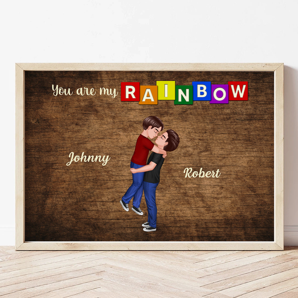 You Are My Rainbow LGBTQ Couple Personalized Poster, Pride Month Gift