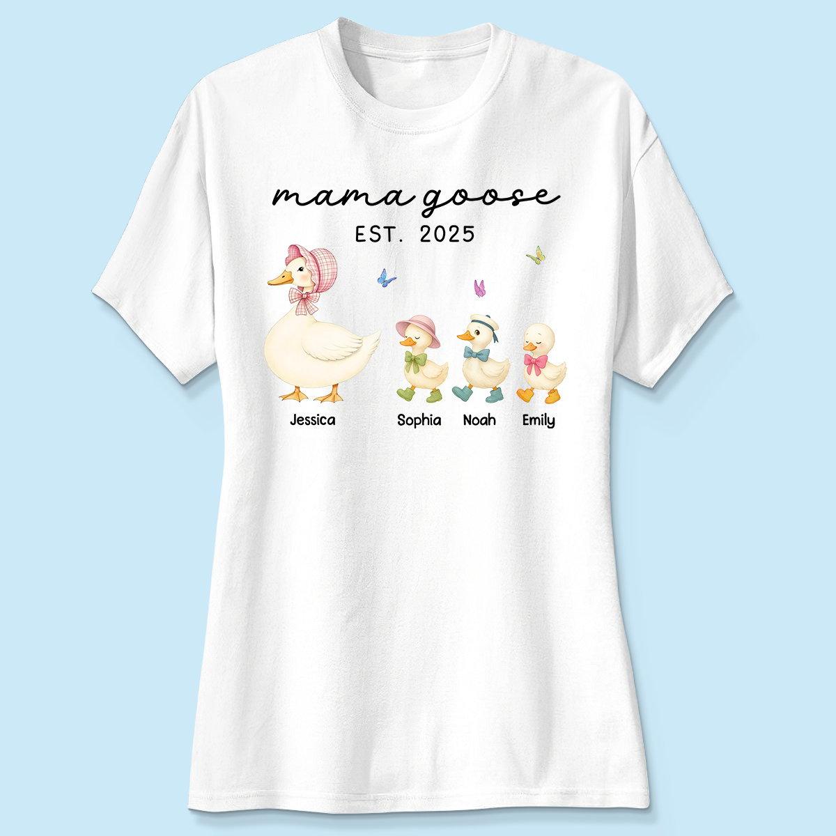 Grandma Goose Mama Goose And Kids Personalized Shirt, Gift