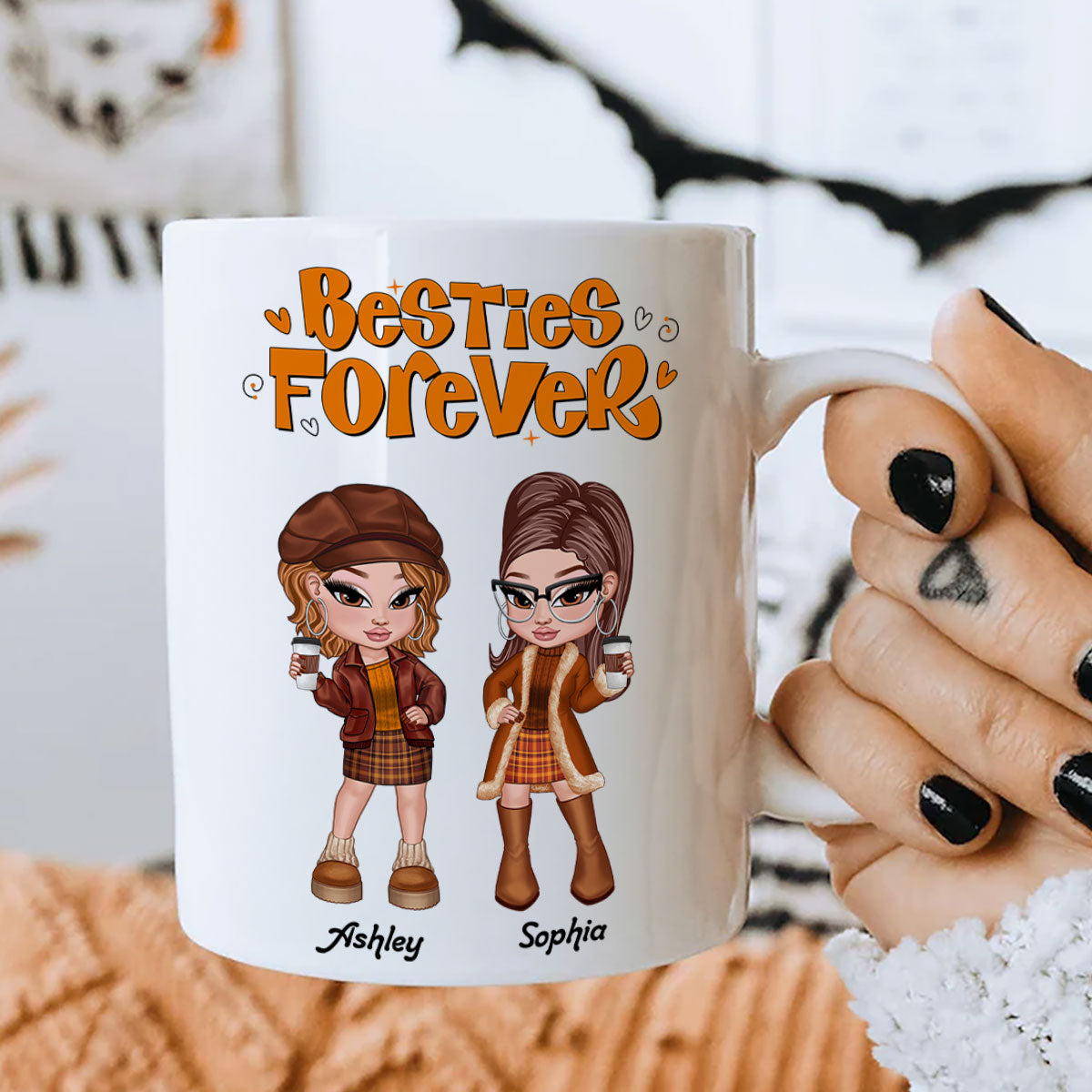 Trendy Fall Season Mug For Besties Sisters, Y2K Style