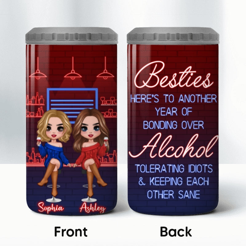 Doll Besties Sisters Drinking Partners Personalized 4 In 1 Can Cooler