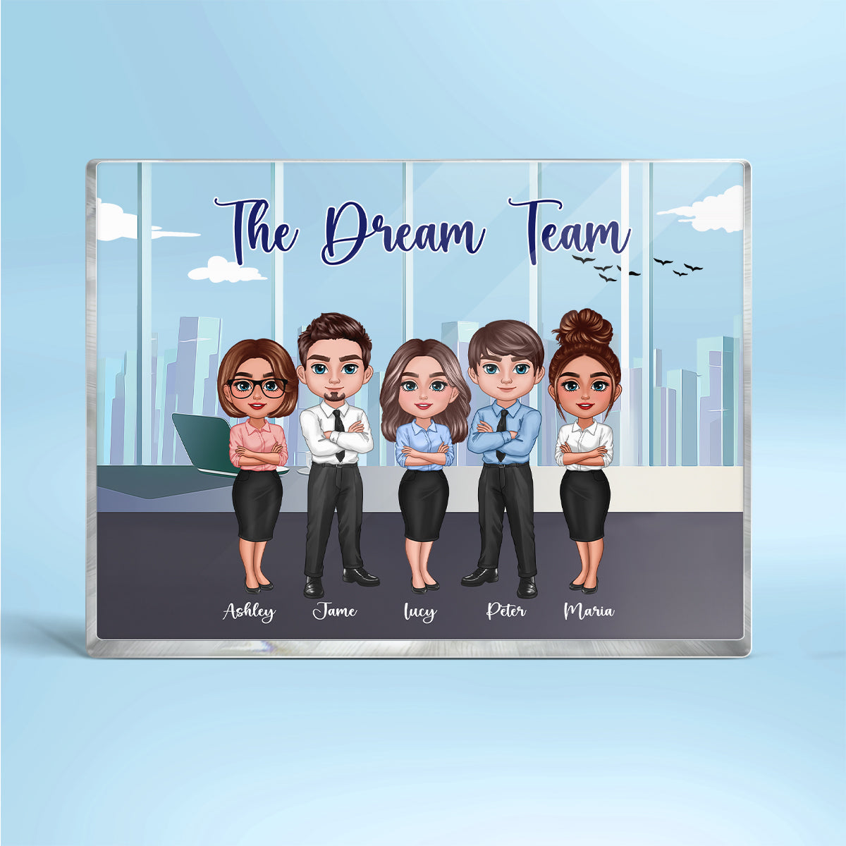 Work Made Us Colleagues Office Worker Personalized Acrylic Block, Gift for Work Besties