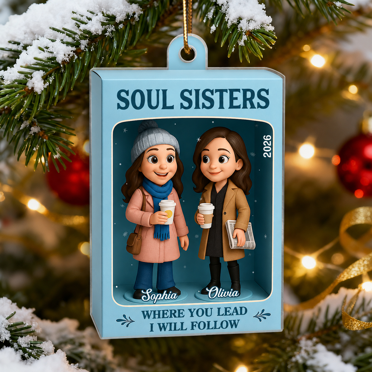 Besties Where You Lead I Will Follow Toy Box Style - Personalized Acrylic Ornament - Christmas Gift For Best Friends