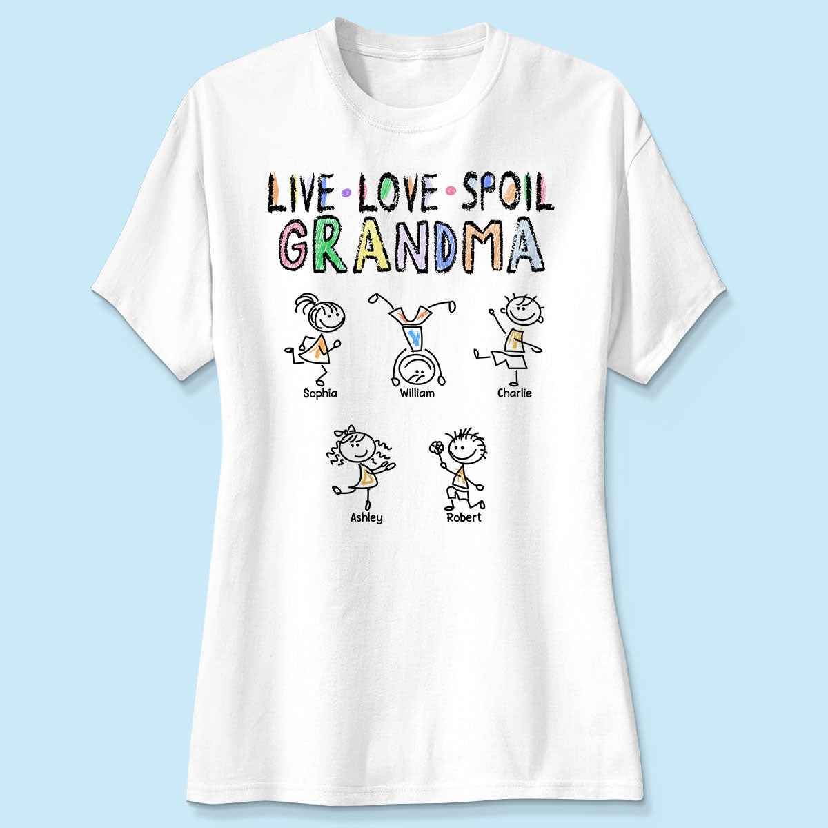 Crayon Live Love Spoil Grandma Of Drawing Kids Personalized Shirt