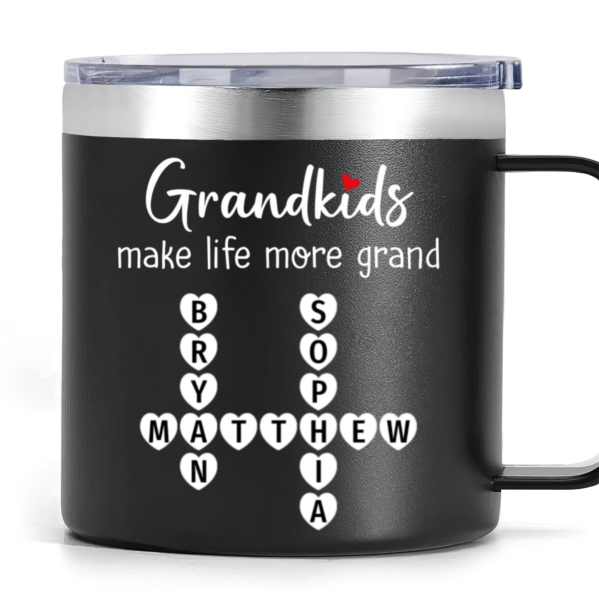 The Greatest Gift You Ever Know Crossword Puzzle Art Gift For Grandma Personalized Stainless Steel Tumbler With Handle