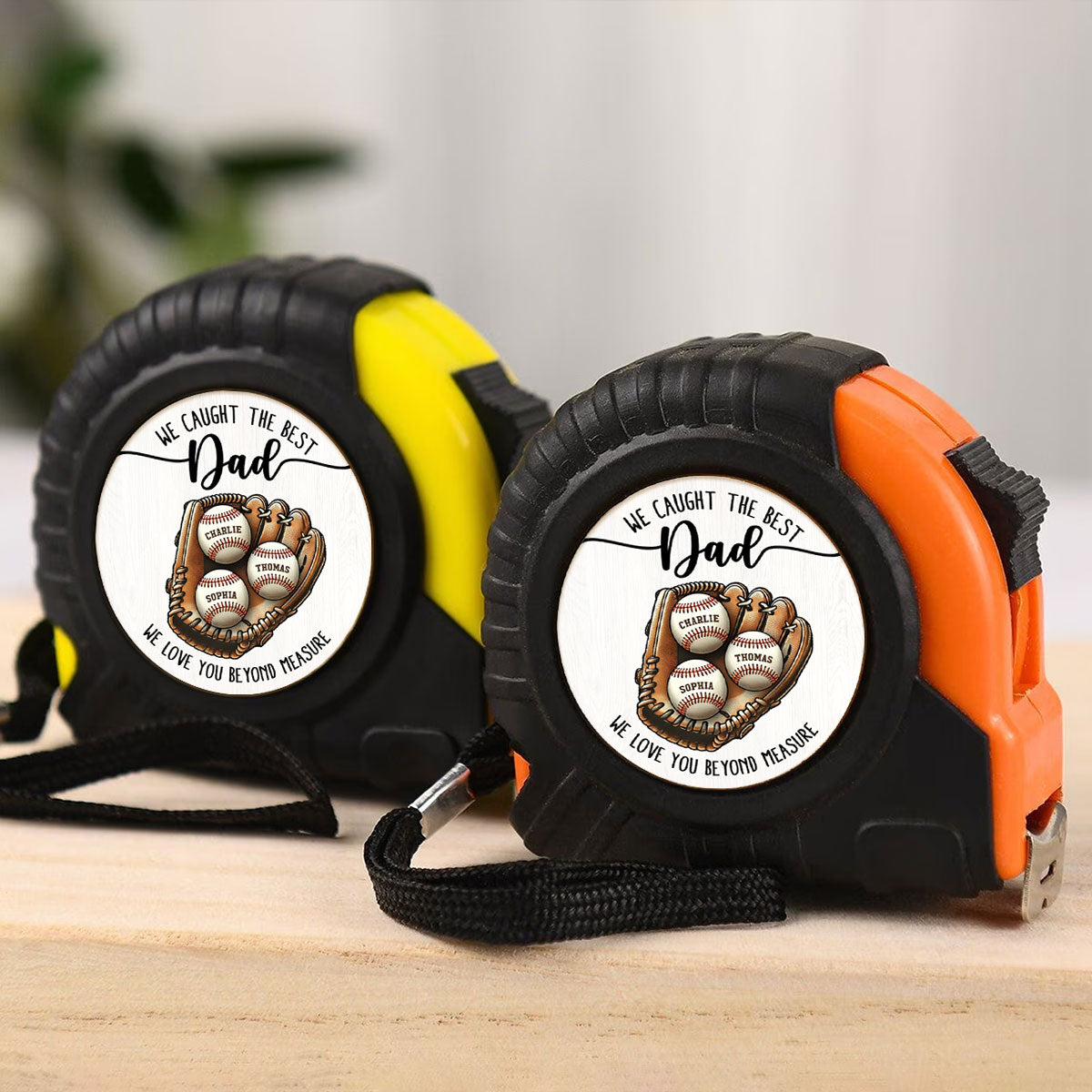We Caught The Best Dad Love You Beyond Measure Baseball Personalized Tape Measure| Coolest Father's Day Gift For Dad, Husband
