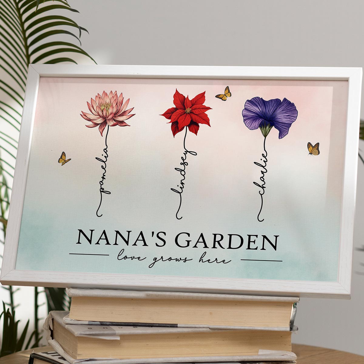 Grandma‘s Garden Love Grows Here Beautiful Birth Month Flowers - Personalized Poster