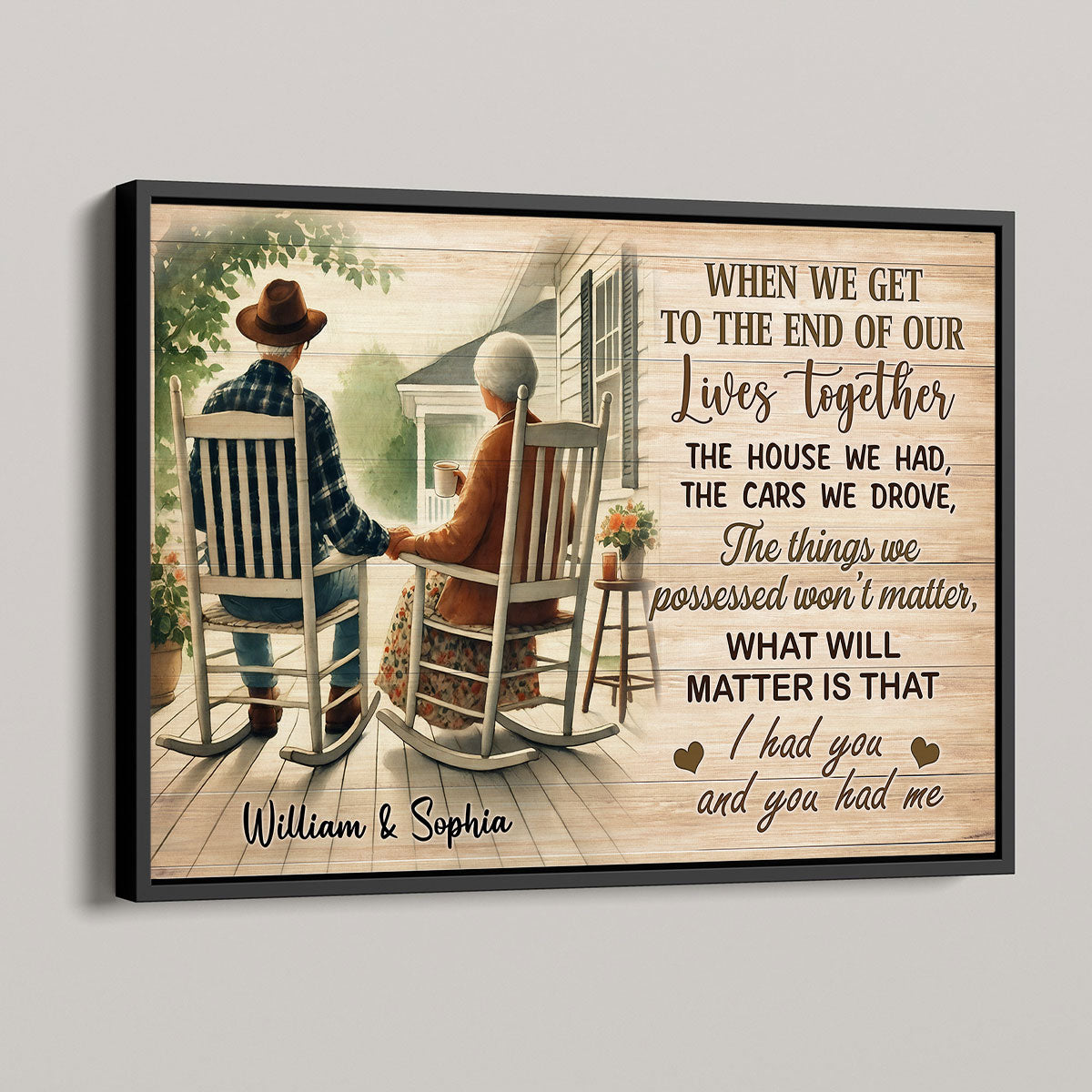 Old Couple Sitting On The Porch Personalized Poster, Heartfelt  Gift For Him, For Her, Husband, Wife