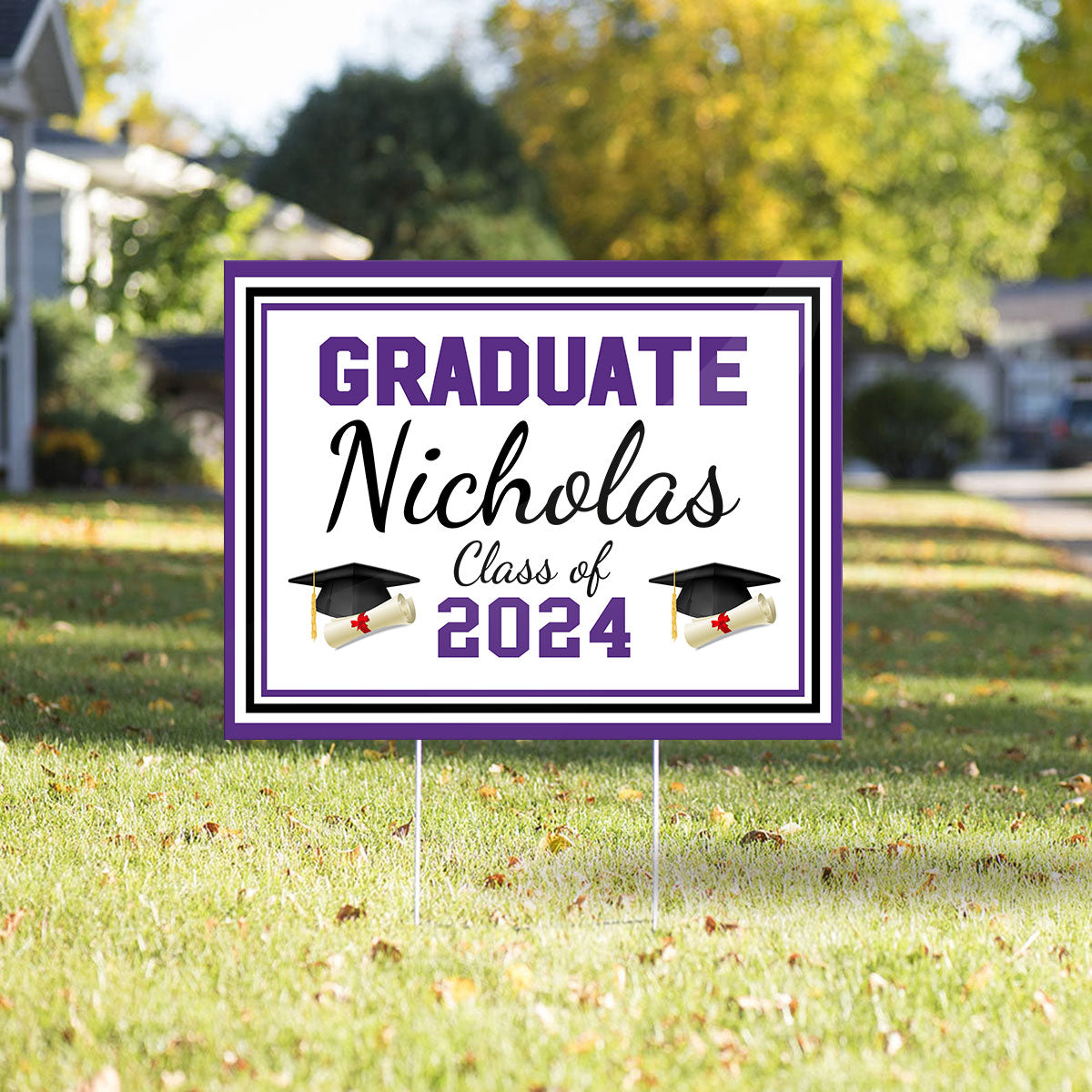 Graduation Family Yard Decor Graduate Name Personalized Yard Sign