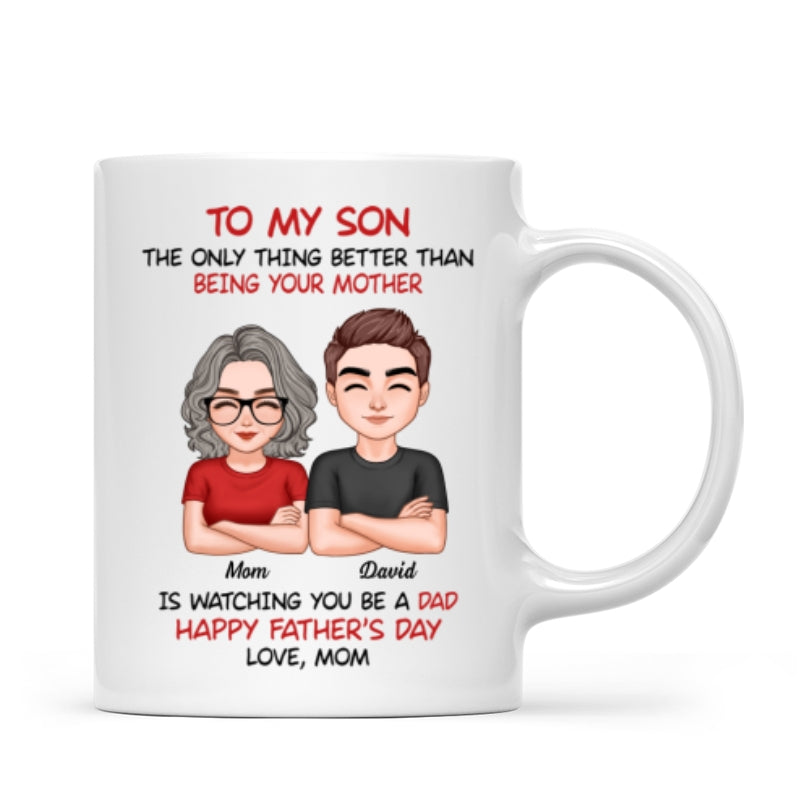 To My Son Personalized Ceramic Mug, Heartfelt Father's Day Gift For Son