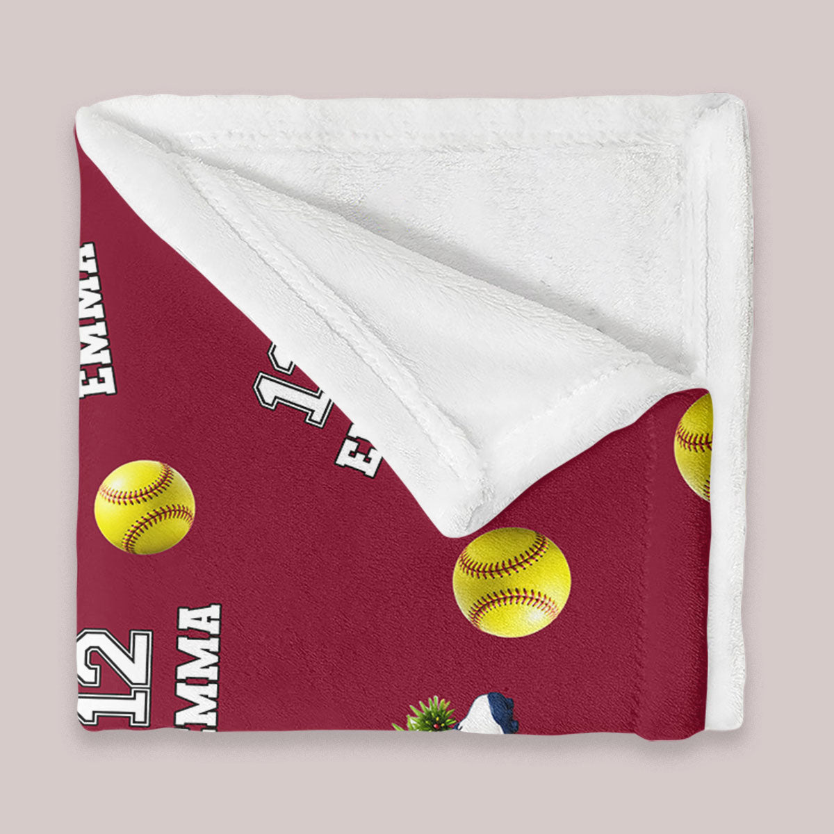 Just a Girl Who Loves Baseball Softball - Personalized Fleece Blanket - Christmas Gift for Daughter, Granddaughter