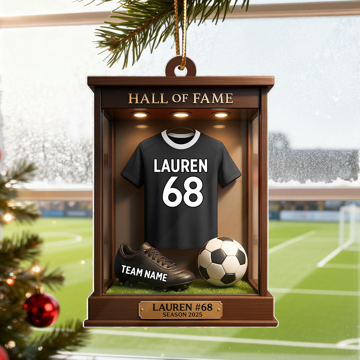 Soccer Jersey Hall of Fame - Personalized Acrylic Ornament - Christmas Gift for Sons, Grandsons, Boyfriends
