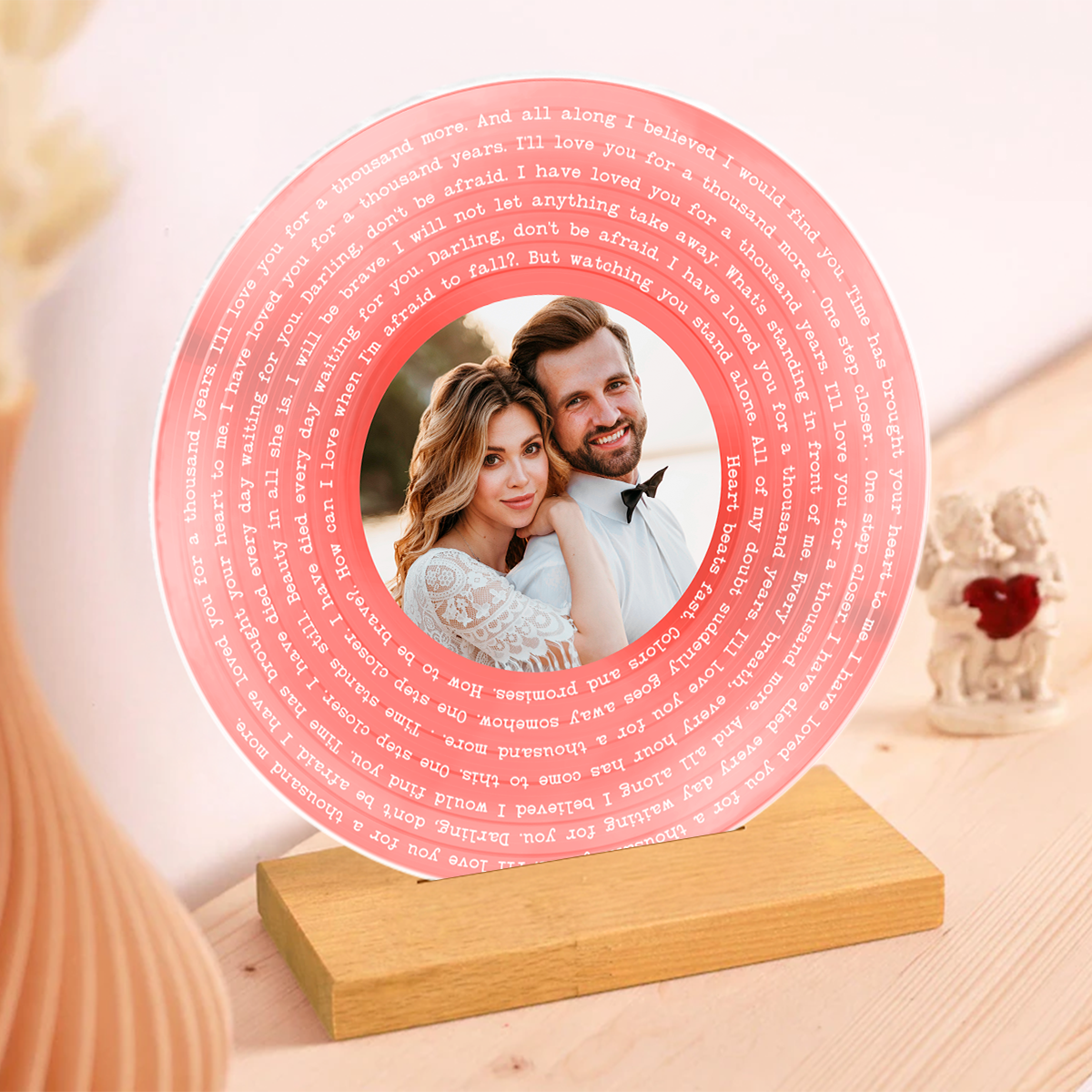 Personalized Vinyl Lyrics Record with Photo - Acrylic Song Plaque - Anniversary Wedding  Birthday Gift for Her Him