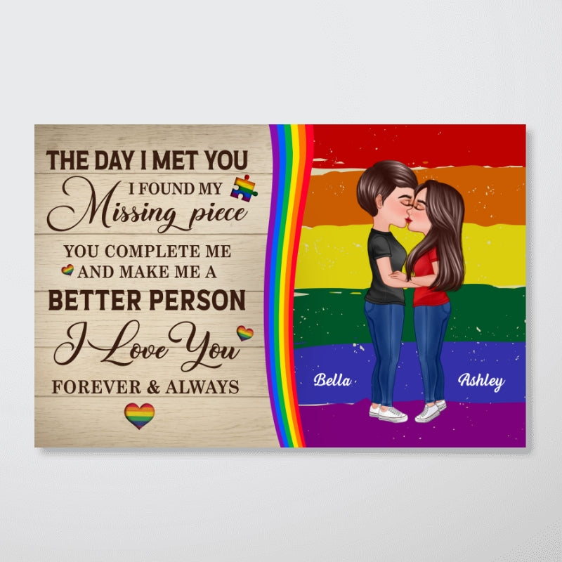 Rainbow Love Statement Personalized LGBT Couple Poster