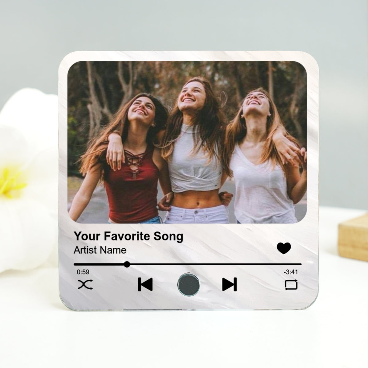 Best Friends Besties Custom Photo Friendship Song Personalized Music Fridge Magnet