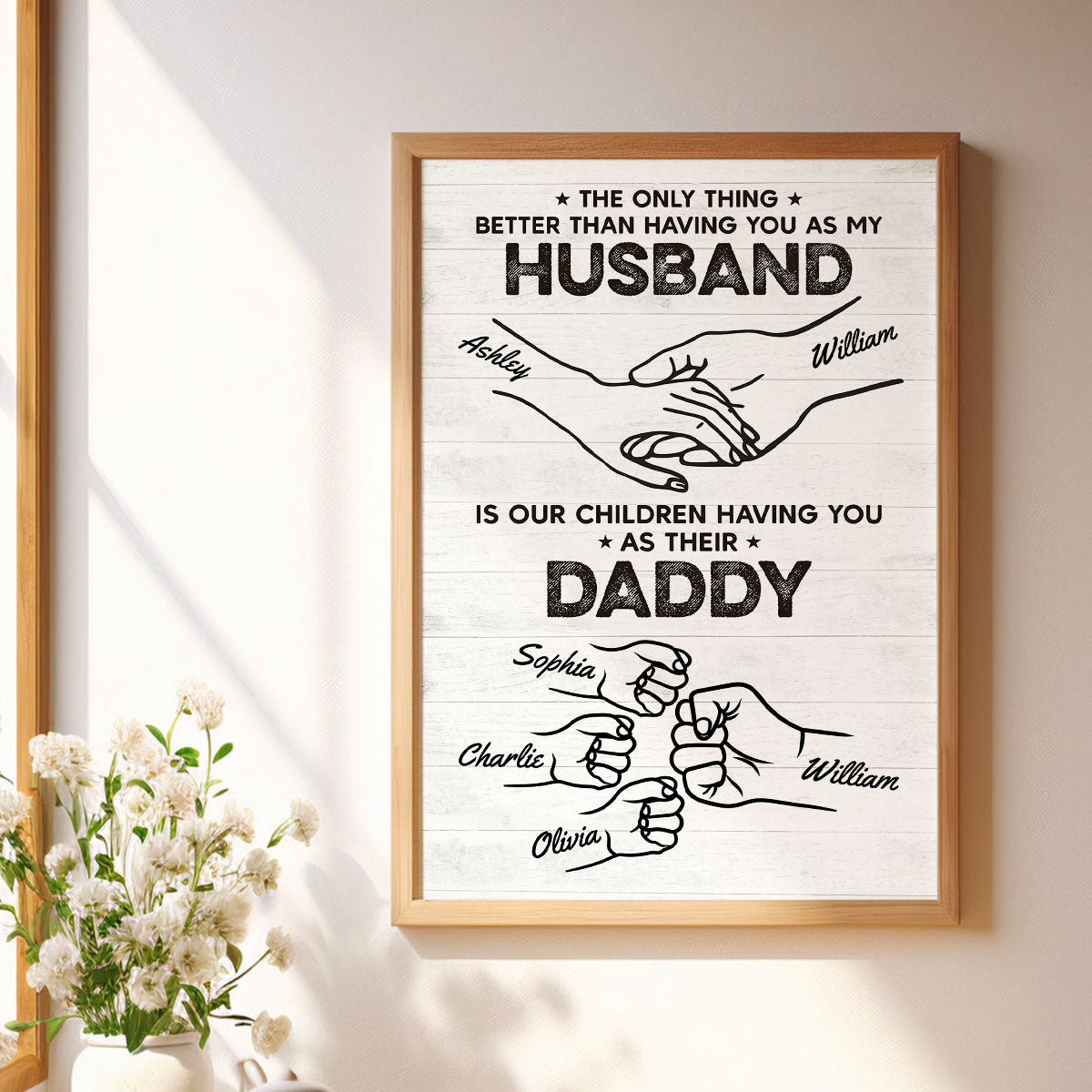 The Only Thing Having You As My Husband Fist Bump Outline Personalized Poster