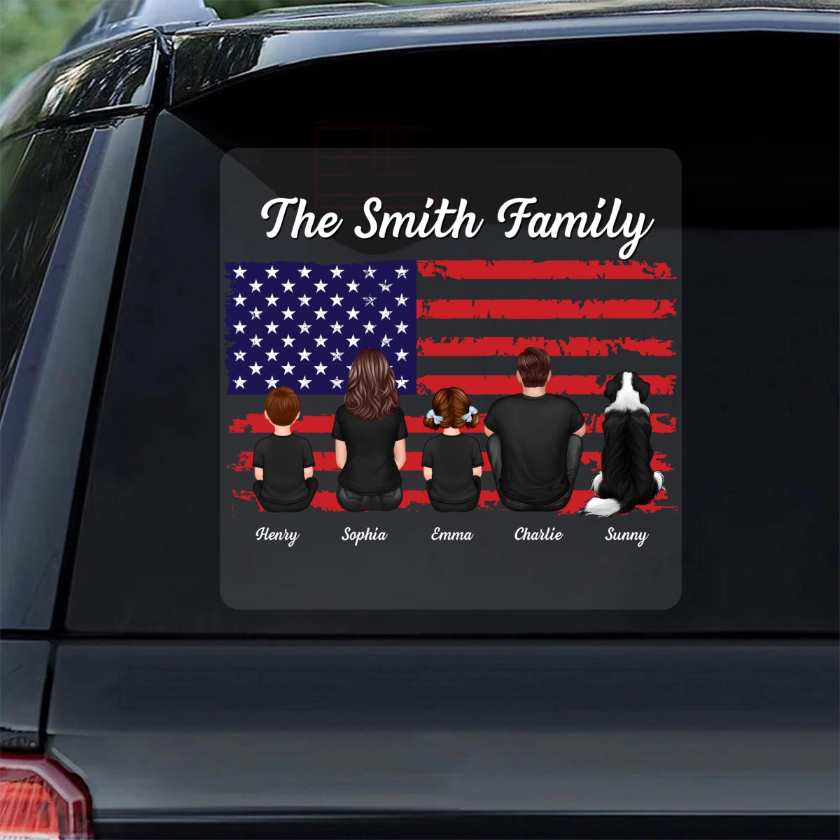 American Family Decor On Car Fridge Window Personalized Decal