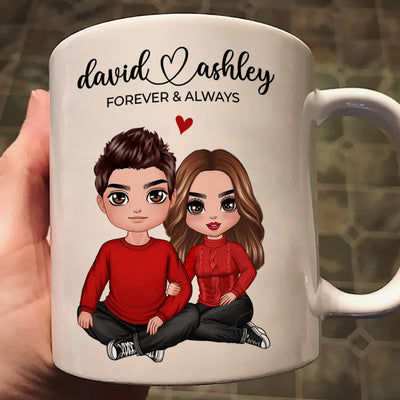 Couple Sitting Forever And Always Personalized Mug
