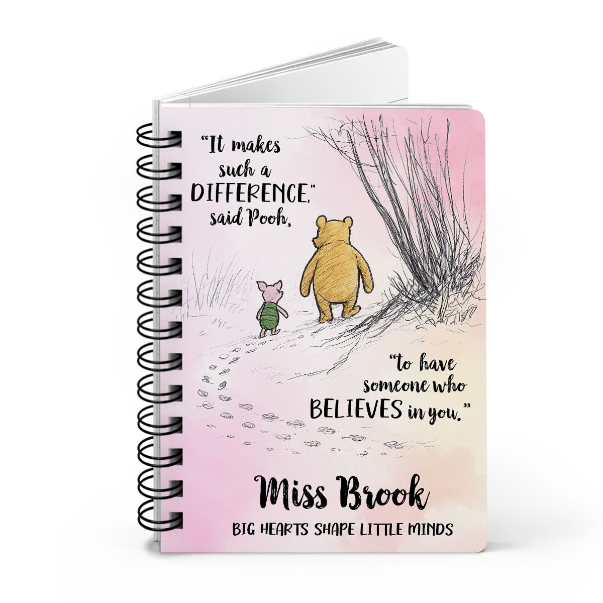 Someone Believes In You Personalized Spiral Notebook Journal, Teacher Gifts, Appreciation Gift