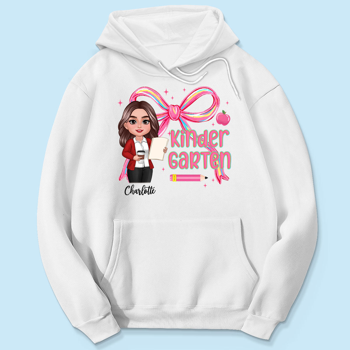 Preppy Style Pinky Teacher Custom Grade Personalized Shirt