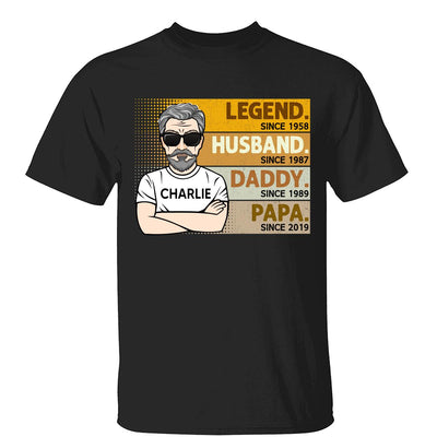 Retro The Legend Grandpa Gift For Grandpa Personalized Shirt