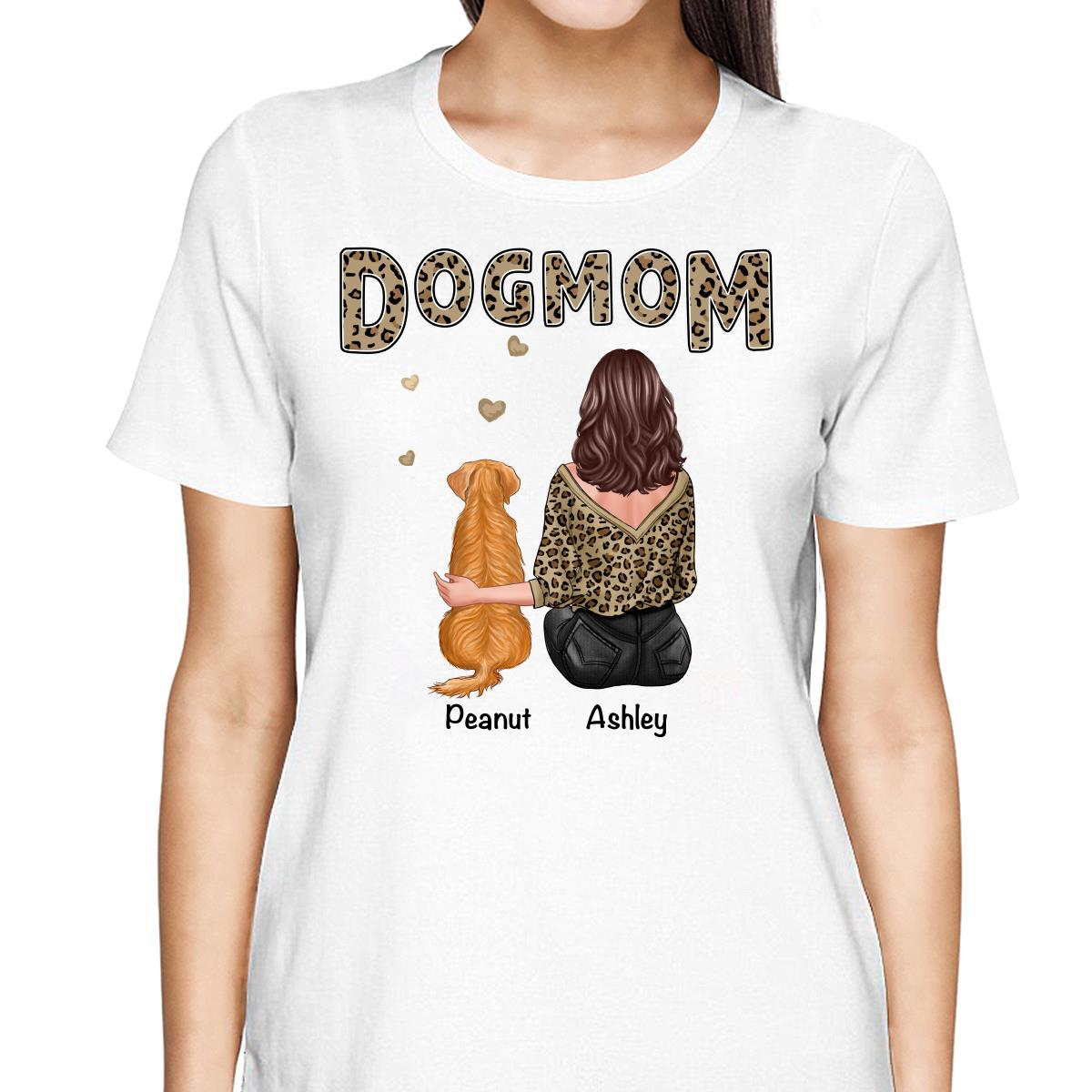 Leopard Shirt Dog Mom Back View Personalized Shirt