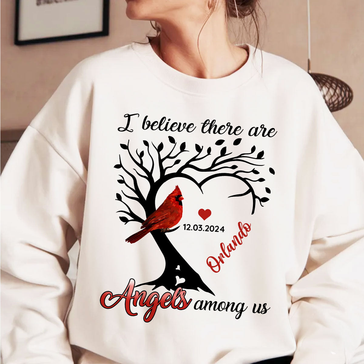 Cardinal Heart Personalized Shirt Memorial Sympathy Shirt