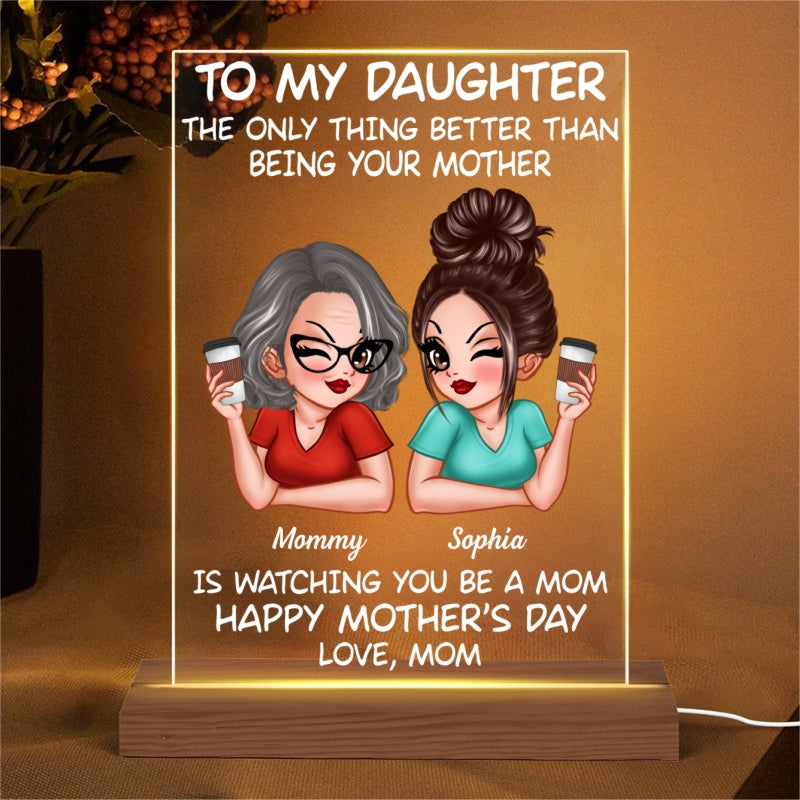 To My Daughter Happy Mother‘s Day Personalized Rectangle Acrylic LED Night Light