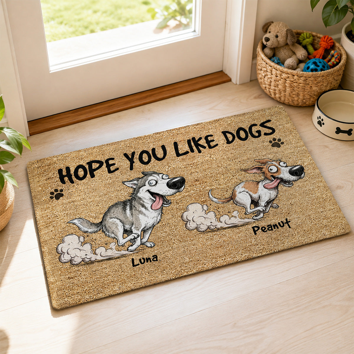 Hope You Like Dogs Funny Zoomies Portrait From Your Dog Photo - Personalized Doormat - Funny Home Decor For Dog Lover