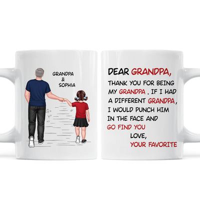 Dear Grandpa Thanks For Being My Grandpa Personalized Mug, Father's Day Gift For Grandpa