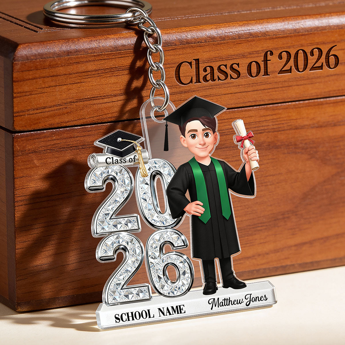 3D Shiny Effect Class Of 2026 2027 Senior - Personalized Acrylic Keychain - Gift For Graduates, Daughter, Son