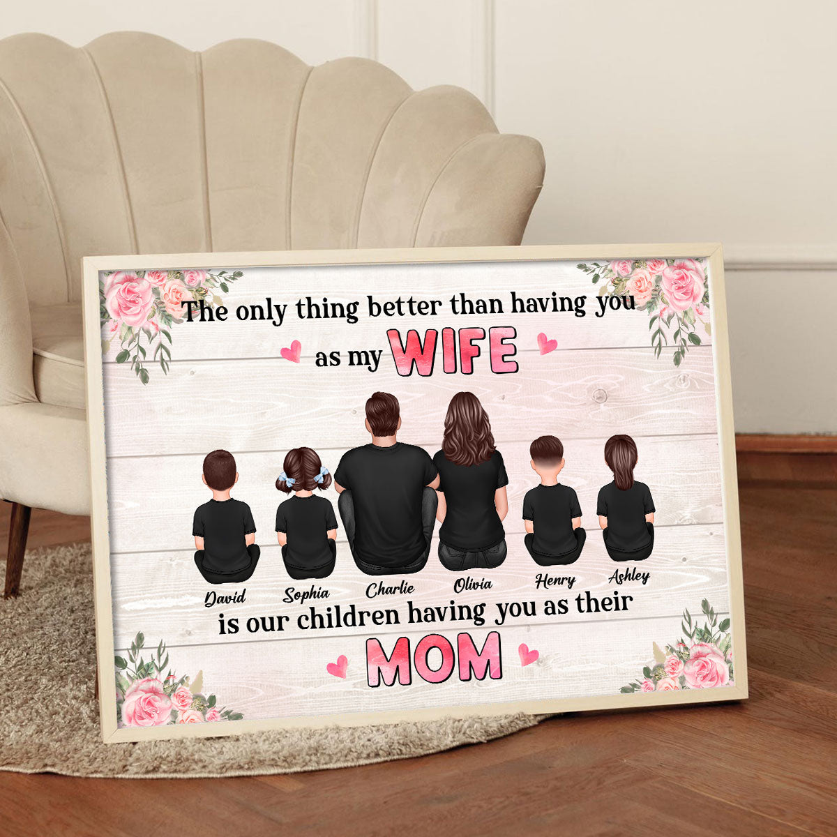 The Only Thing Better Than Being My Wife Floral Personalized Horizontal Poster, Gift For Mom, Wife