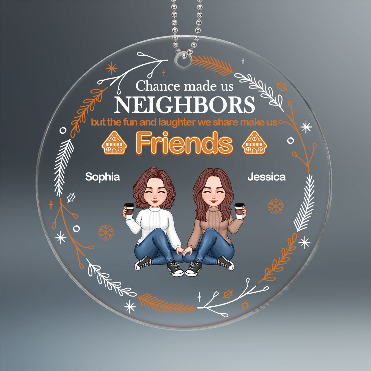 Gingerbread Neighbor Christmas Personalized Acrylic Ornament