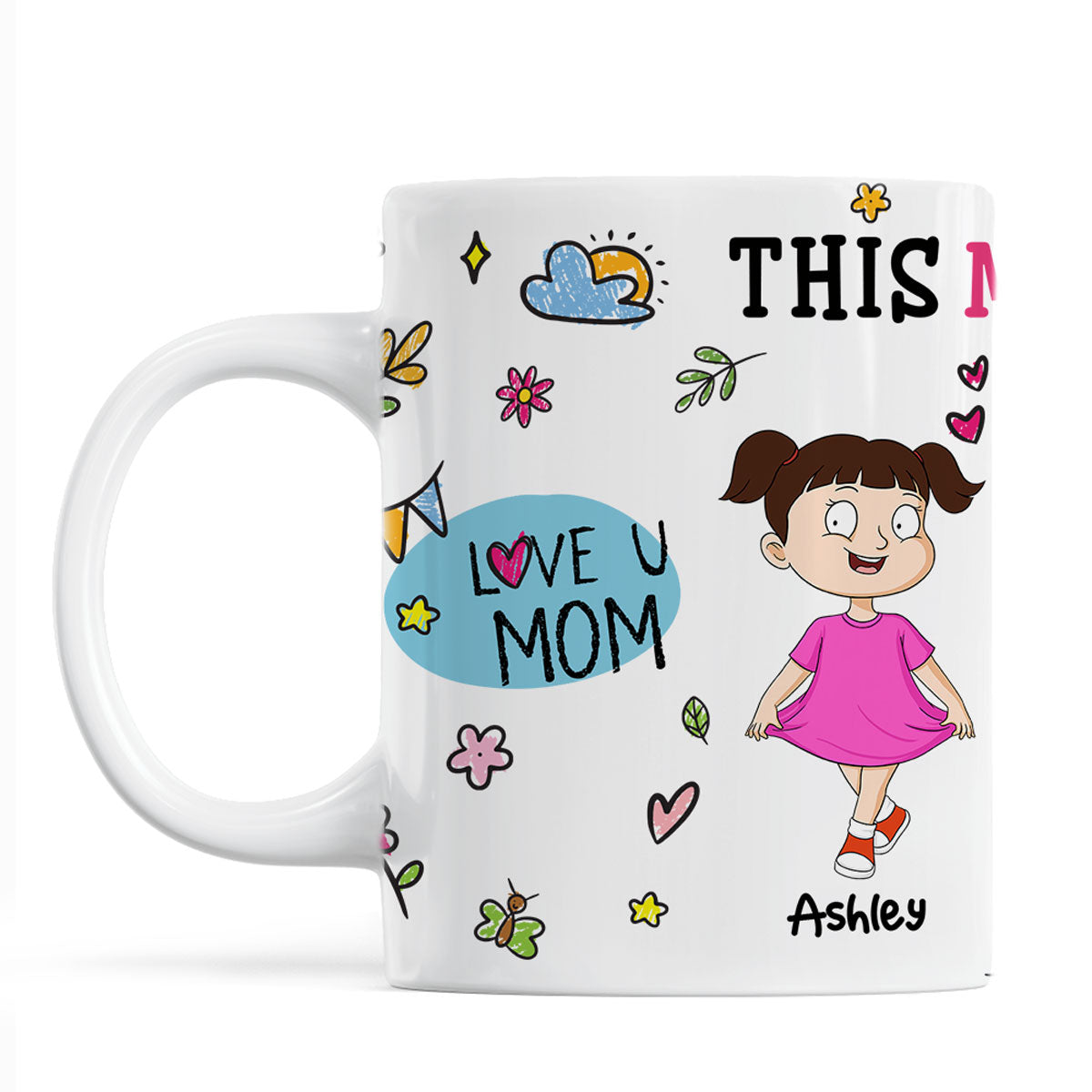 Colorful Kids This Mom Belongs To Personalized Mug