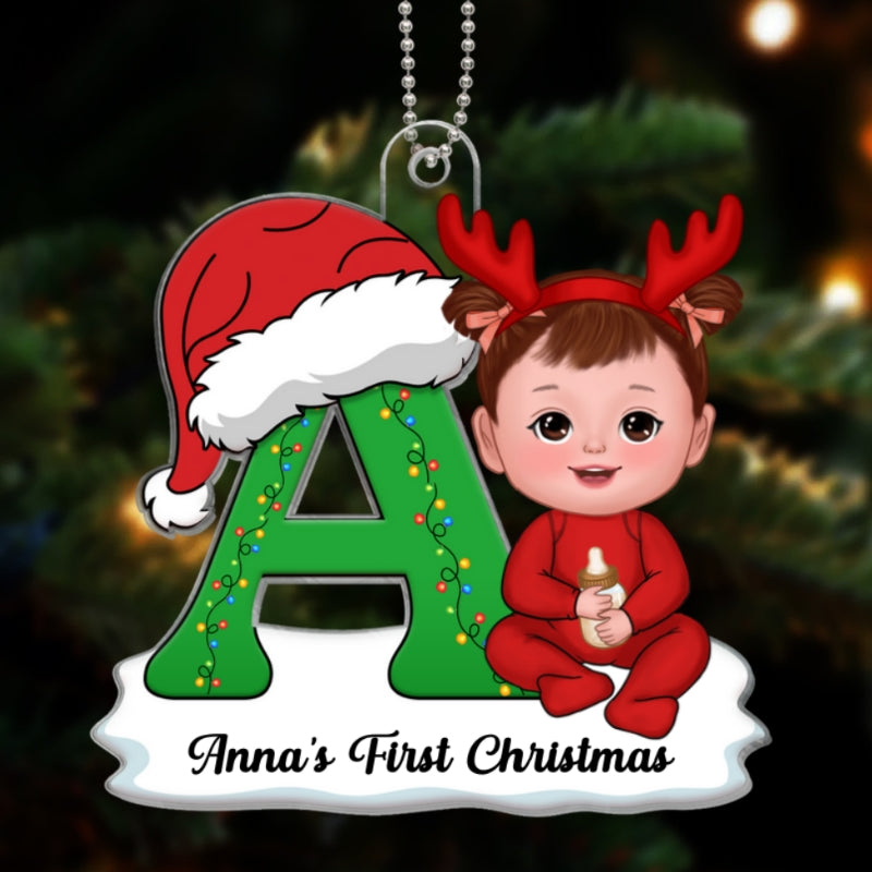 Baby Name First Christmas Personalized Acrylic Ornament