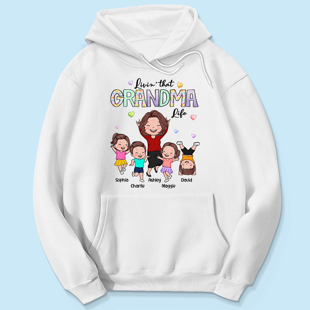 Livin' That Grandma Life Vector Happy Kids Personalized Shirt