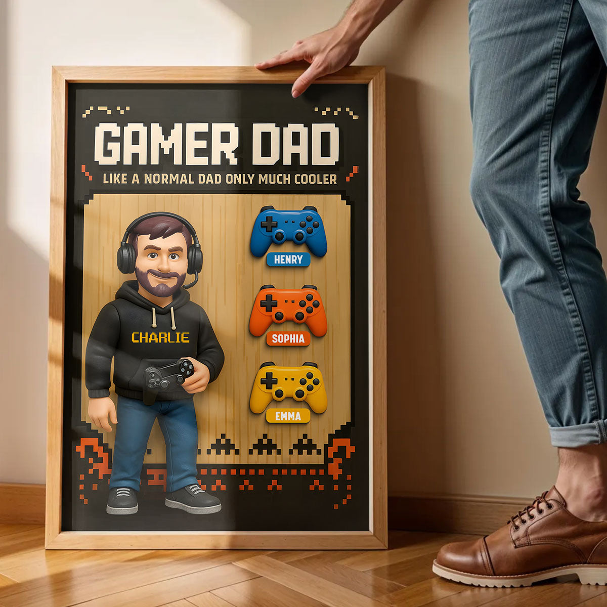 Gamer Dad Cooler Personalized Poster, Father's Day gift for Gamer Dad, Gift for Husband