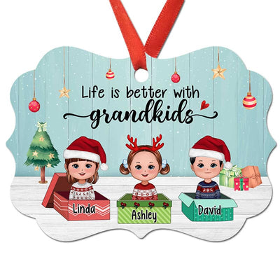 Grandma Life Better With Grandkids Gift Box Personalized Christmas Ornament