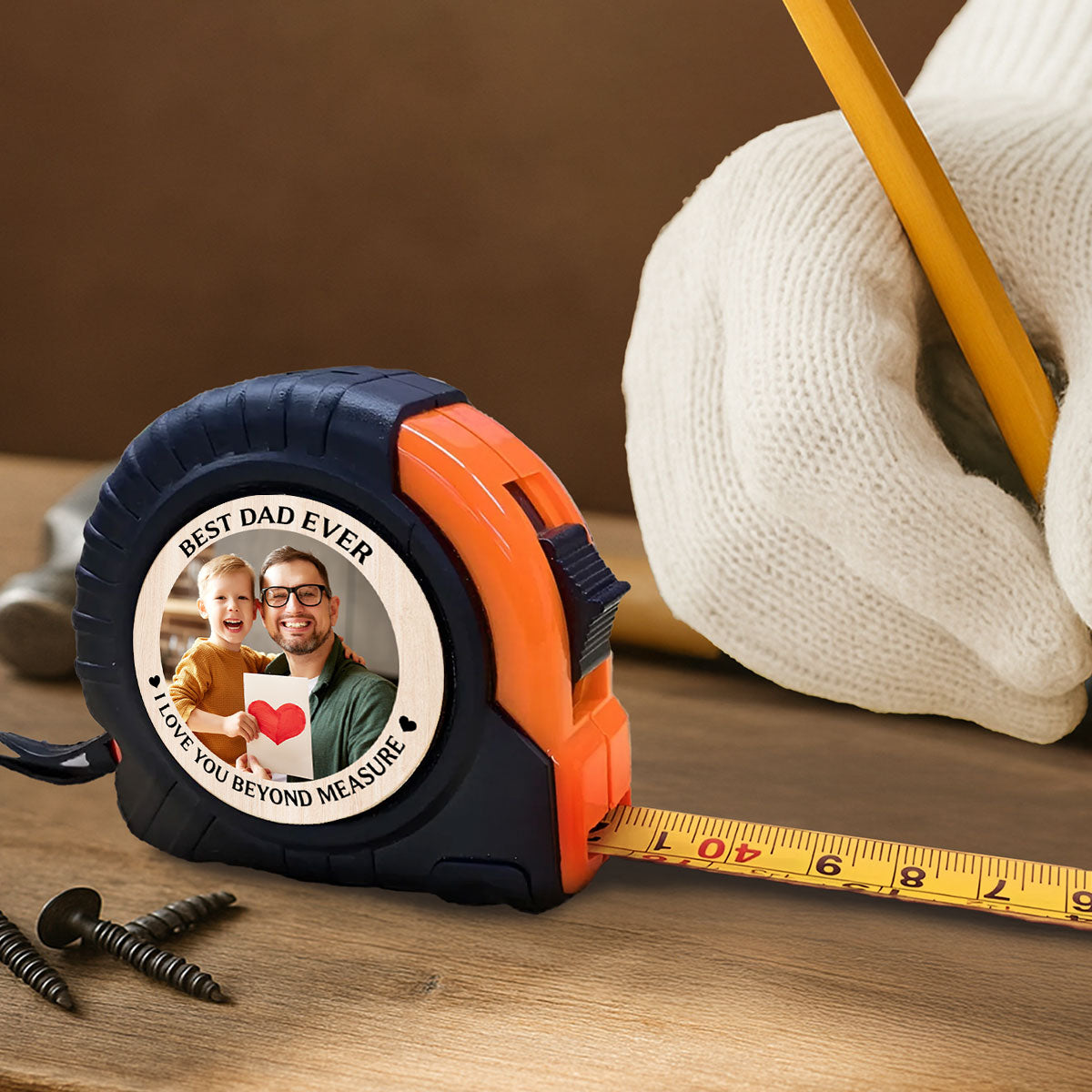 Best Dad Ever We Love You Beyond Measure Personalized Tape Measure