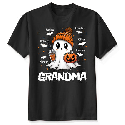 Fall Season Halloween Grandma Boo Personalized Dark Color Shirt