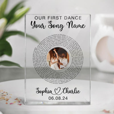 Our Favorite Song Vinyl Record Song Lyrics Art Personalized Rectangle Acrylic Plaque, Anniversary  Gift For Him, Gift For Her